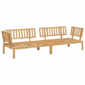 Set pohovek s polštářem 2 pcs Šedá Masivní akátové dřevo - obrázek 3