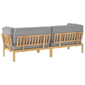 Set pohovek s polštářem 2 pcs Šedá Masivní akátové dřevo - obrázek 10