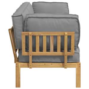 Set pohovek s polštářem 2 pcs Šedá Masivní akátové dřevo - obrázek 9