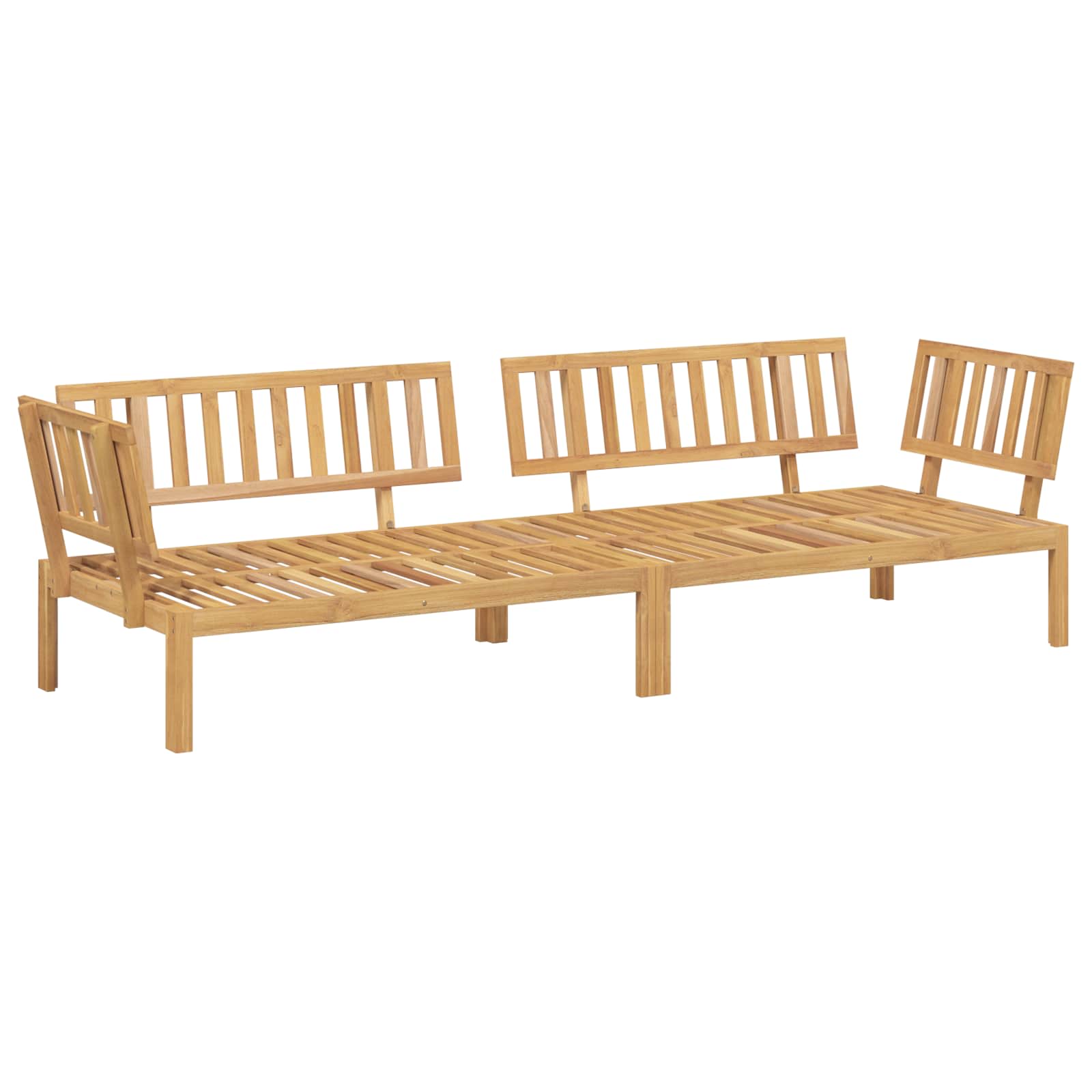 Bankstel met kussen Effen 2 pcs Beige Massief Acaciahout image 3