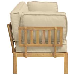 Set pohovek s polštářem 2 pcs Béžová Masivní akátové dřevo - obrázek 9