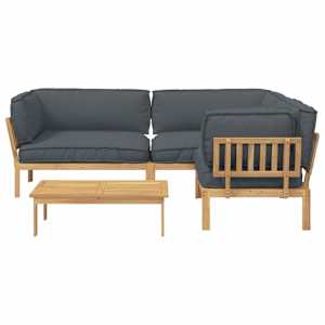Set pohovek s polštářem 4 pcs Antracit Masivní akátové dřevo - obrázek 9