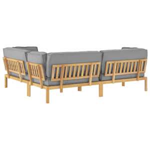 Set pohovek s polštářem 4 pcs Šedá Masivní akátové dřevo - obrázek 11