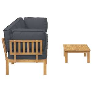 Set pohovek s polštářem 4 pcs Antracit Masivní akátové dřevo - obrázek 11