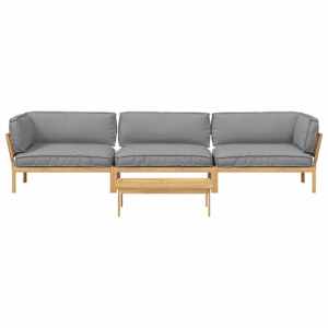 Set pohovek s polštářem 4 pcs Šedá Masivní akátové dřevo - obrázek 10