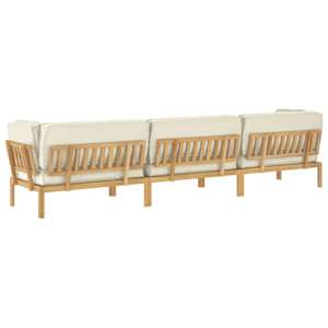 Set pohovek s polštářem 4 pcs Krémová Masivní akátové dřevo - obrázek 12