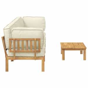 Set pohovek s polštářem 4 pcs Krémová Masivní akátové dřevo - obrázek 11