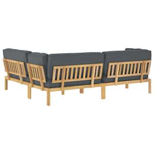Set pohovek s polštářem 4 pcs Antracit Masivní akátové dřevo - obrázek 12