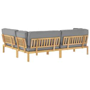 Set pohovek s polštářem 4 pcs Šedá Masivní akátové dřevo - obrázek 12