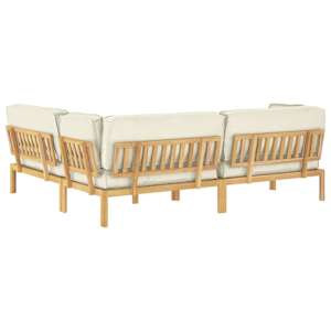 Set pohovek s polštářem 4 pcs Krémová Masivní akátové dřevo - obrázek 12