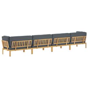 Set pohovek s polštářem 5 pcs Antracit Masivní akátové dřevo - obrázek 12