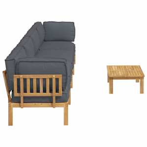 Set pohovek s polštářem 5 pcs Antracit Masivní akátové dřevo - obrázek 11