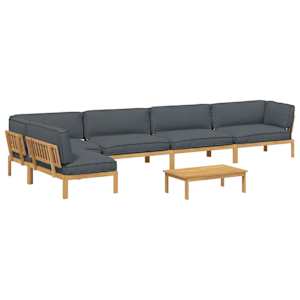 Set pohovek s polštářem 6 pcs Antracit Masivní akátové dřevo - obrázek 2