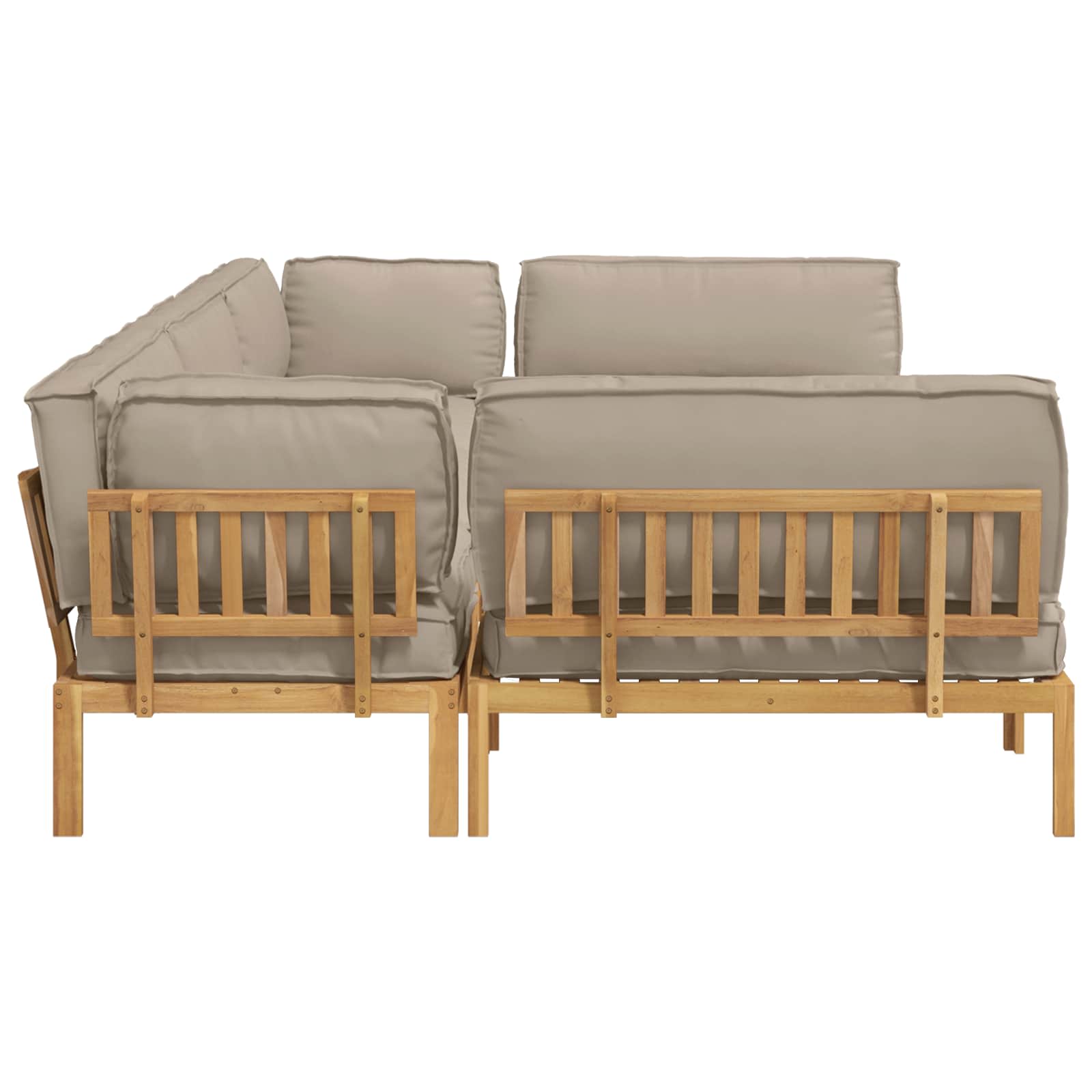 Kavčna garnitura z blazino 6 pcs Taupe Masiven les akacije