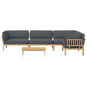Set pohovek s polštářem 5 pcs Antracit Masivní akátové dřevo - obrázek 10