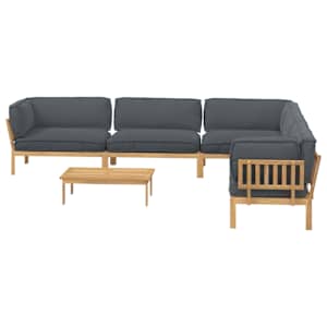 Set pohovek s polštářem 6 pcs Antracit Masivní akátové dřevo - obrázek 10