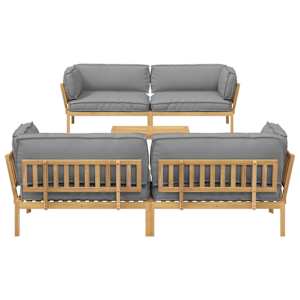 Set pohovek s polštářem 5 pcs Šedá Masivní akátové dřevo - obrázek 9