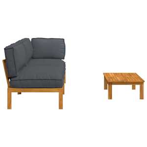 Set pohovek s polštářem 3 pcs Antracit Masivní akátové dřevo - obrázek 11