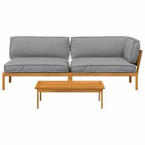 Set pohovek s polštářem 3 pcs Krémová Masivní akátové dřevo - obrázek 10