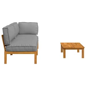 Set pohovek s polštářem 3 pcs Krémová Masivní akátové dřevo - obrázek 11