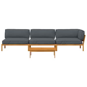 Set pohovek s polštářem 4 pcs Antracit Masivní akátové dřevo - obrázek 10
