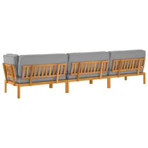 Set pohovek s polštářem 4 pcs Šedá Masivní akátové dřevo - obrázek 12