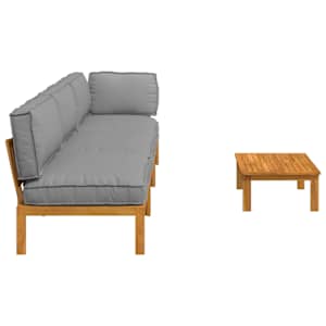 Set pohovek s polštářem 4 pcs Šedá Masivní akátové dřevo - obrázek 11