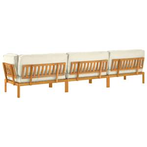 Set pohovek s polštářem 4 pcs Krémová Masivní akátové dřevo - obrázek 12