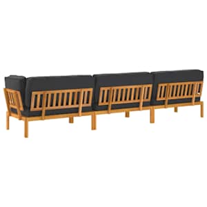 Set pohovek s polštářem 4 pcs Černá Masivní akátové dřevo - obrázek 12