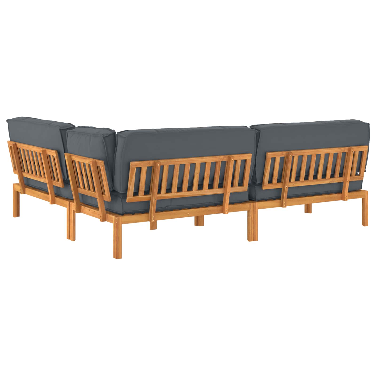 Kavčna garnitura z blazino 4 pcs Antracit Masiven les akacije - slika 12