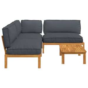 Set pohovek s polštářem 4 pcs Antracit Masivní akátové dřevo - obrázek 11