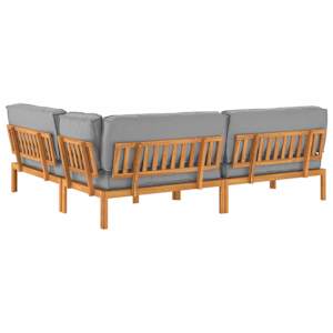 Set pohovek s polštářem 4 pcs Šedá Masivní akátové dřevo - obrázek 12
