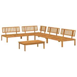 Set pohovek s polštářem 5 pcs Antracit Masivní akátové dřevo - obrázek 3