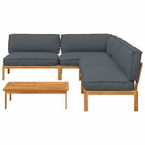 Set pohovek s polštářem 5 pcs Antracit Masivní akátové dřevo - obrázek 10