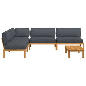 Set pohovek s polštářem 5 pcs Antracit Masivní akátové dřevo - obrázek 11