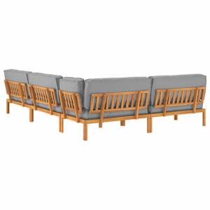 Set pohovek s polštářem 5 pcs Šedá Masivní akátové dřevo - obrázek 12