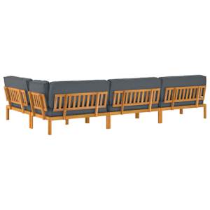 Set pohovek s polštářem 5 pcs Antracit Masivní akátové dřevo - obrázek 12