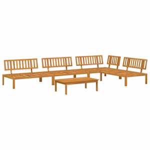 Set pohovek s polštářem 5 pcs Šedá Masivní akátové dřevo - obrázek 3