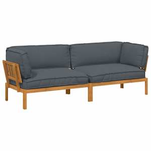 Set pohovek s polštářem 2 pcs Antracit Masivní akátové dřevo - obrázek 2