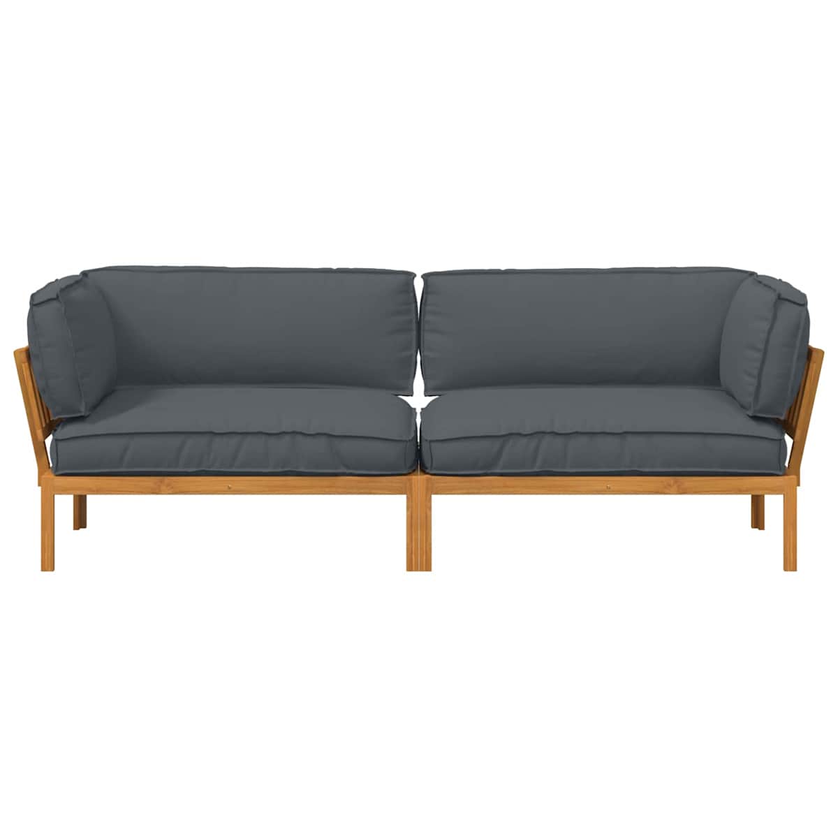 Sofa Sæt 2 stk. Antracit Massivt Akacietræ - Billede 8