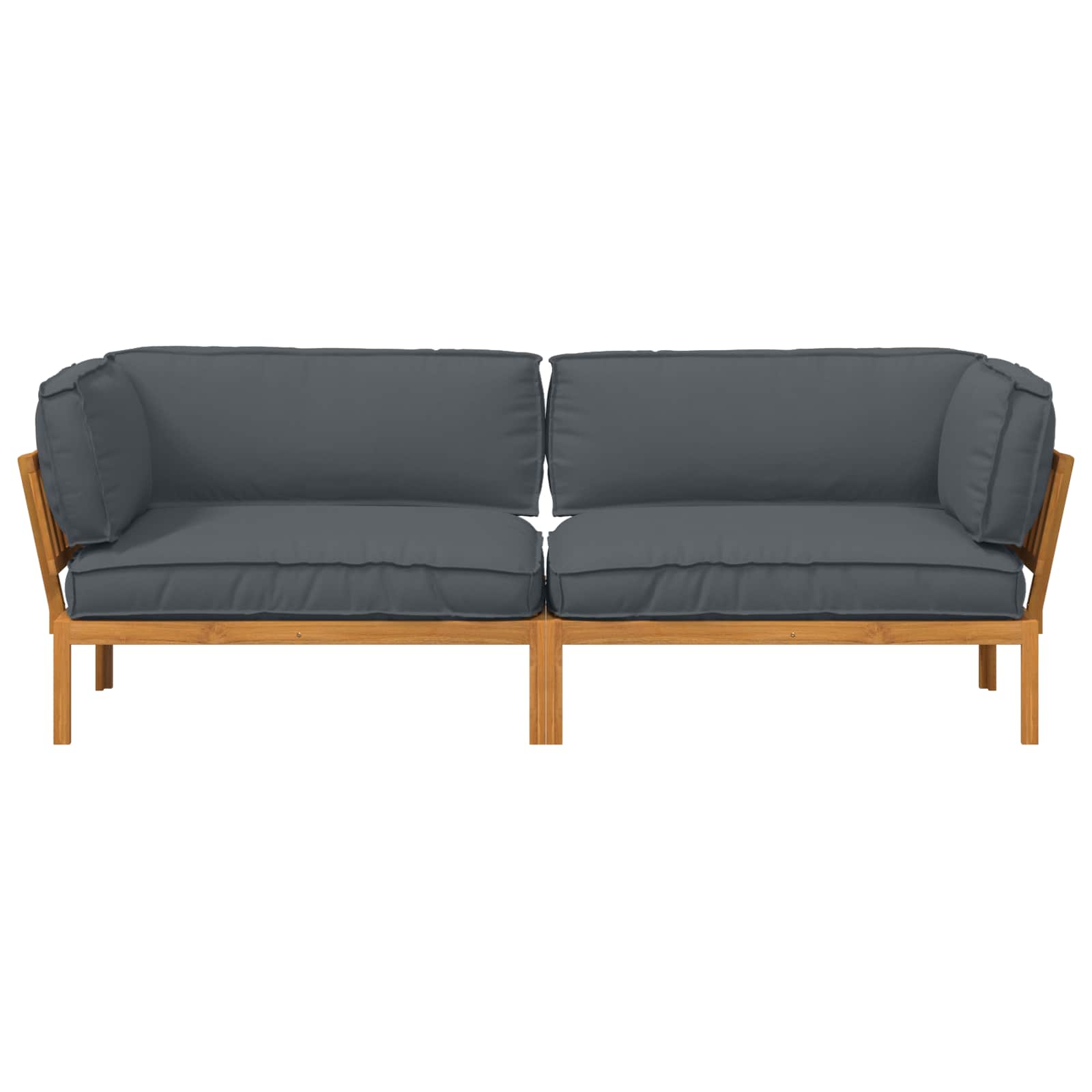 Bankstel met kussen Effen 2 pcs Antraciet Massief Acaciahout image 8