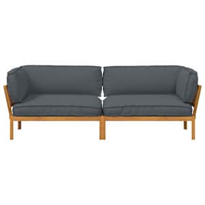 Set pohovek s polštářem 2 pcs Antracit Masivní akátové dřevo - obrázek 8