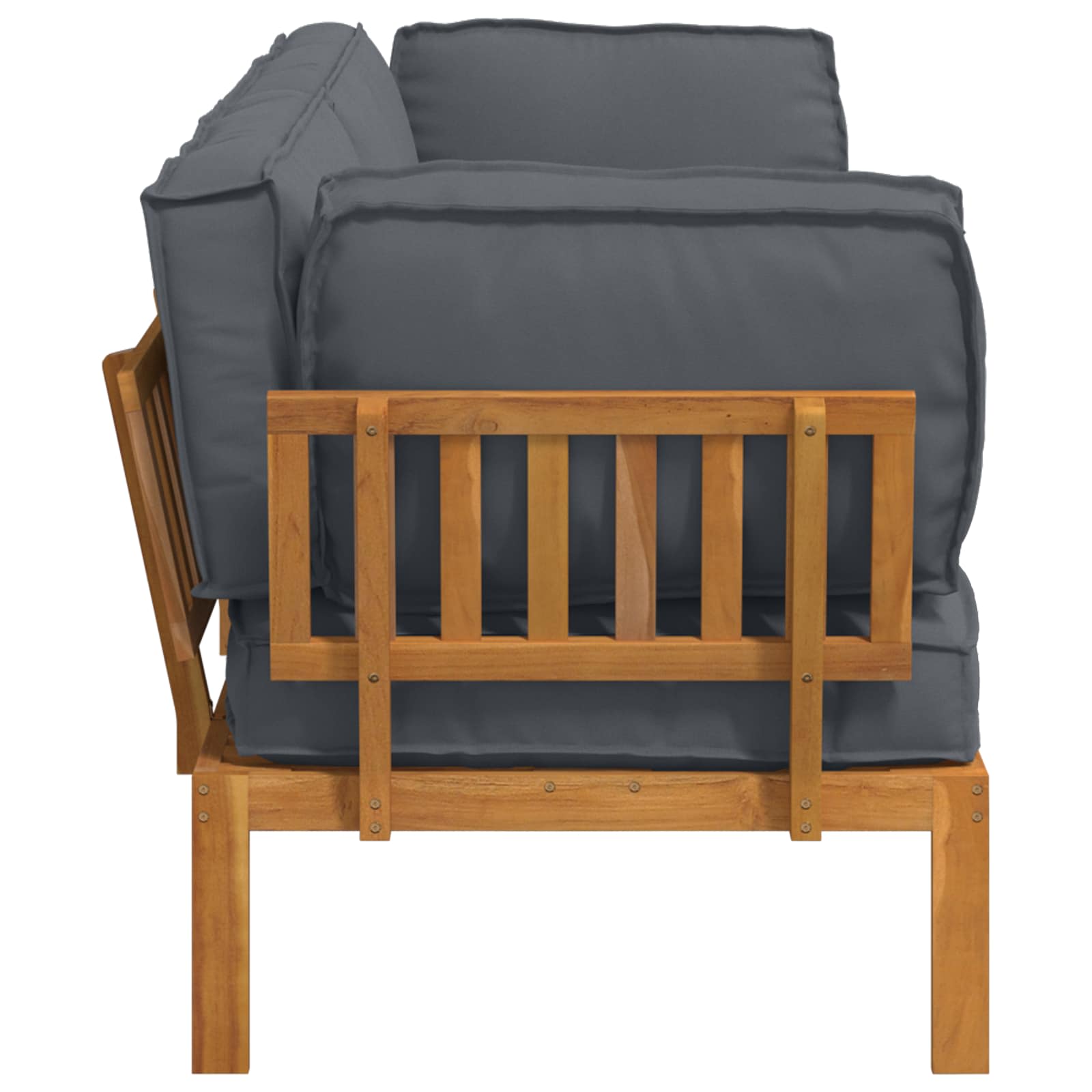 Bankstel met kussen Effen 2 pcs Antraciet Massief Acaciahout image 9