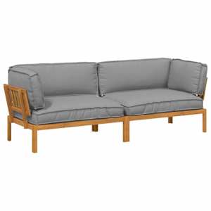 Set pohovek s polštářem 2 pcs Šedá Masivní akátové dřevo - obrázek 2