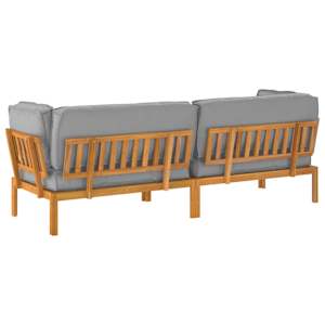 Set pohovek s polštářem 2 pcs Šedá Masivní akátové dřevo - obrázek 10