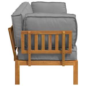 Set pohovek s polštářem 2 pcs Šedá Masivní akátové dřevo - obrázek 9