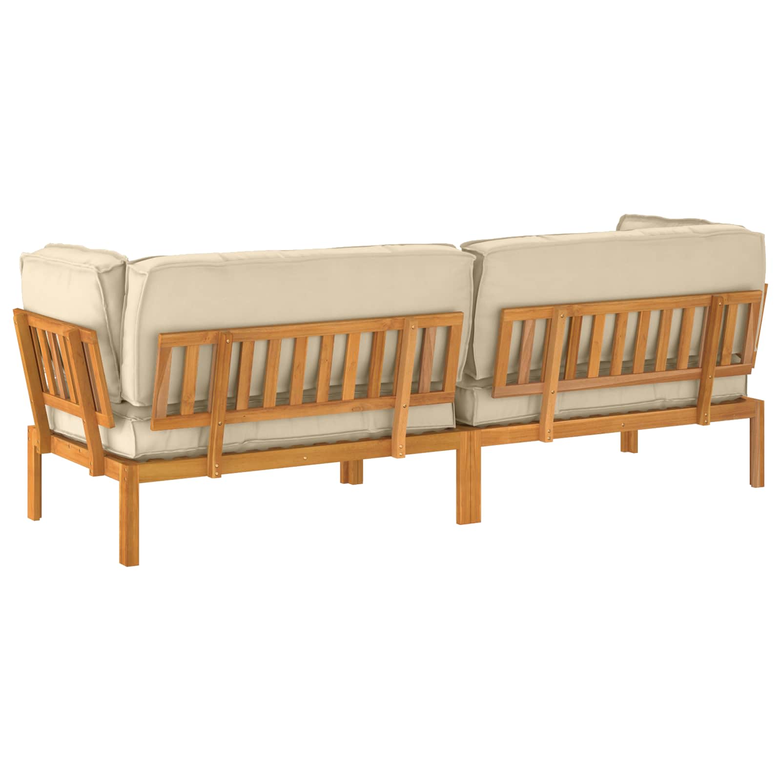 Bankstel met kussen Effen 2 pcs Beige Massief Acaciahout image 10