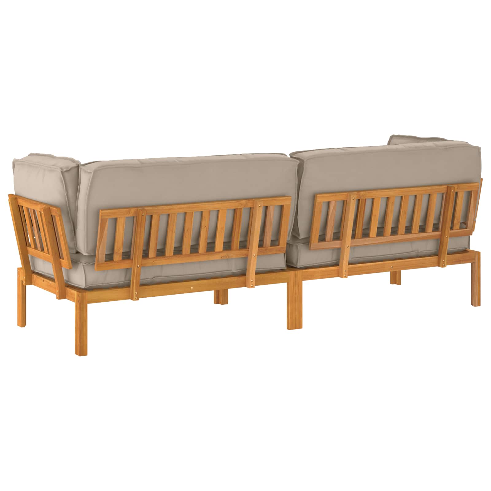 Bankstel met kussen Effen 2 pcs Taupe Massief Acaciahout image 10