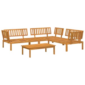 Set pohovek s polštářem 4 pcs Šedá Masivní akátové dřevo - obrázek 3