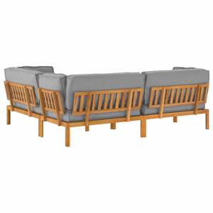 Set pohovek s polštářem 4 pcs Šedá Masivní akátové dřevo - obrázek 11